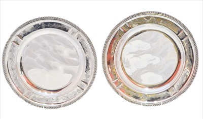 Lot 47 - A pair of silver chargers