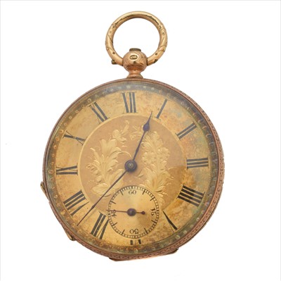 Lot 402 - An open face pocket watch
