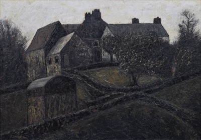Lot 1 - Jack Simcock, "The Farm", oil on board.