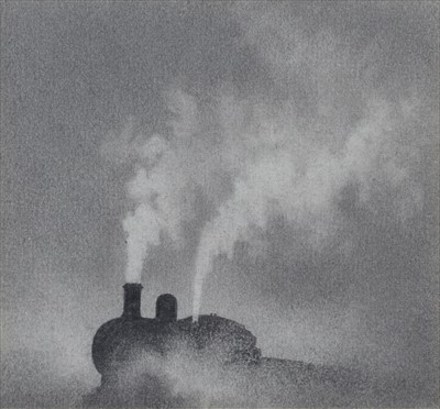 Lot 104 - Trevor Grimshaw, small steam train, graphite.