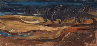 Lot 4 - James Watt (1931-), "Blue Meigle", oil.