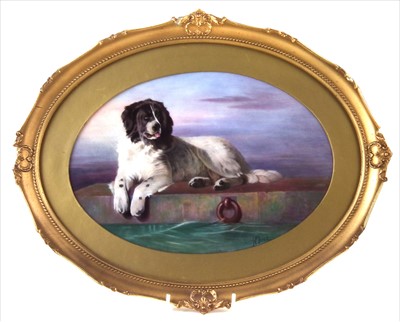 Lot 126 - J. E. Dean oval porcelain panel