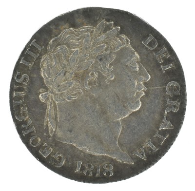 Lot 124 - Selection of high grade historic coinage to include George III silver Penny, 1818 and others (5).