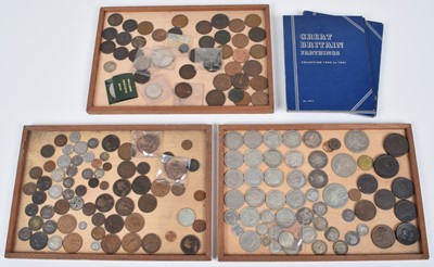 Lot 125 - Three trays of assorted mainly British silver and copper historic coinage.