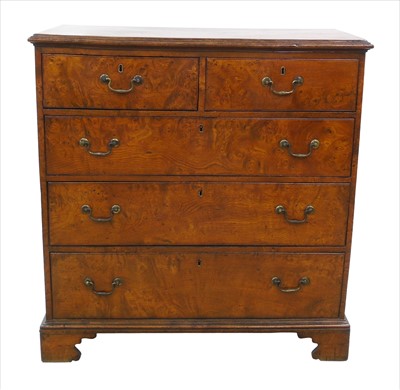 Lot 320 - George III elm chest of drawers