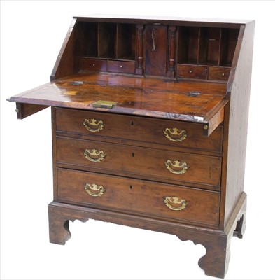 Lot 271 - George III yew wood bureau
