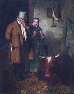 Lot 195 - Henry Hetherington Emmerson, "The Cow Doctor", oil.