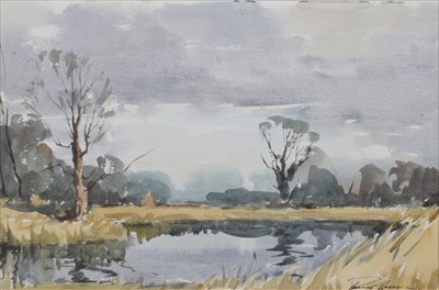 Lot 176 - Edward Wesson, "Pilgrim Cottage, Warren Road near Guildford", watercolour.