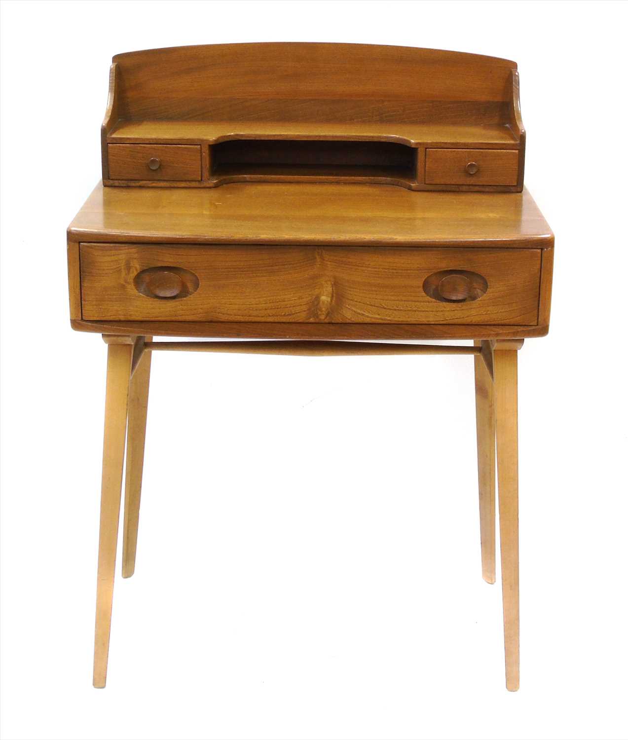 Lot 210 - Ercol ash and elm writing desk