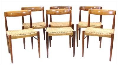 Lot 161 - A set of six Danish dining chairs by Bramin