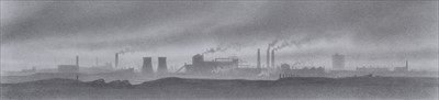 Lot 110 - Trevor Grimshaw (British 1947-2001), Industrial cityscape, graphite.