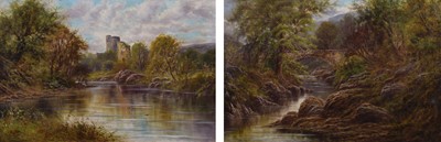 Lot 190 - Josiah Clinton Jones, "Glengarry Castle, Scotland" and "Betws-y-Coed", oil (2).