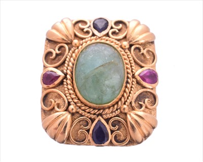 Lot 231 - A vari-gem dress ring