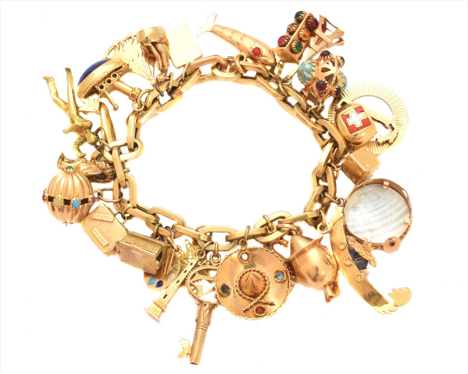 Lot 15 - A charm bracelet