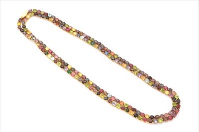 Lot 152 - A multi gem rivière necklace