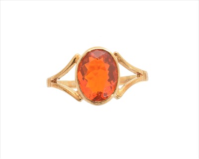 Lot 222 - A 9ct fire opal single stone ring