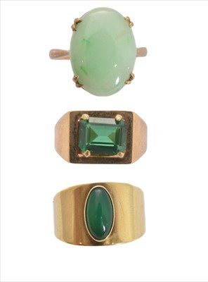 Lot 229 - Three 9ct gold gem-set dress rings