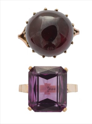 Lot 296 - Two 9ct gold gem set rings