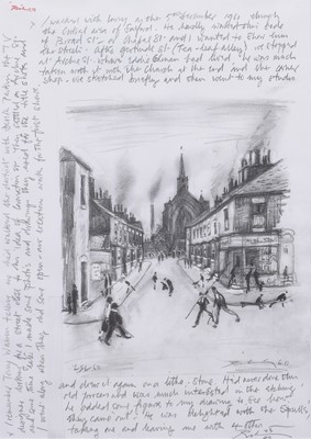 Lot 118 - After Harold Riley, "Archie Street, Salford", signed print.