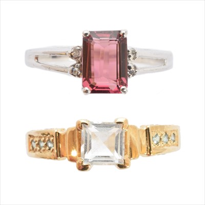 Lot 209 - Two 9ct gold gem set rings