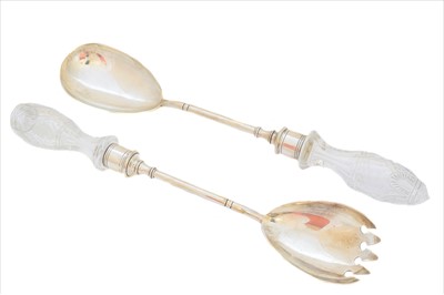 Lot 66 - A pair of Victorian silver salad servers