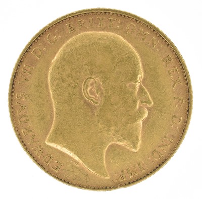 Lot 118 - King Edward VII, Sovereign, 1906, VF.