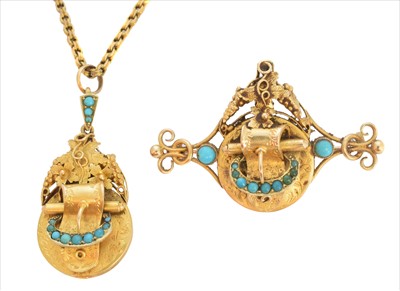 Lot 173 - A set of Victorian turquoise jewellery
