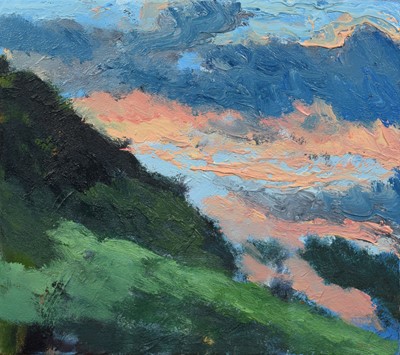 Lot 11 - Mike Knowles, "Hillside, Winter Evening IV", oil.