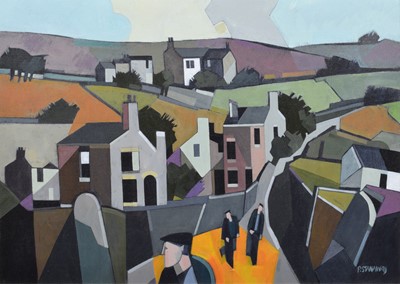 Lot 17 - Peter Stanaway, "Castleshaw Valley", oil.