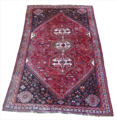 Lot 333 - 20th century Shiraz rug.