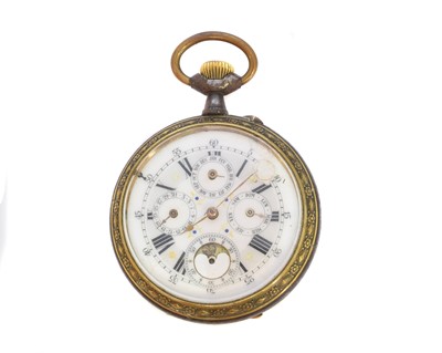 Lot 406 - A 'Goliath' full calendar pocket watch