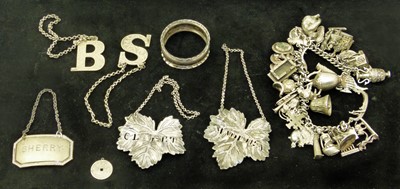 Lot 120 - A selection of white metal spirit labels