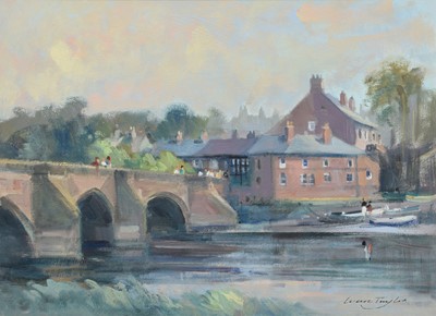 Lot 27 - Ivan Taylor, "Chester Bridge", oil.
