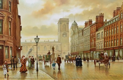 Lot 30 - Steven Scholes, "St. Ann's Square, Manchester", oil.