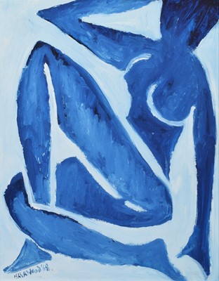 Lot 55 - J.L. Isherwood, "Blue Nude", oil.