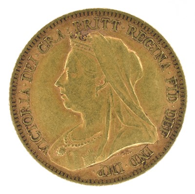 Lot 134 - Queen Victoria, Half-Sovereign, 1893, VF.