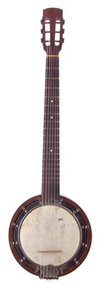 Lot 64 - Six string guitar banjo with case