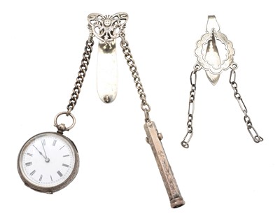 Lot 22 - Two Victorian silver chatelaines