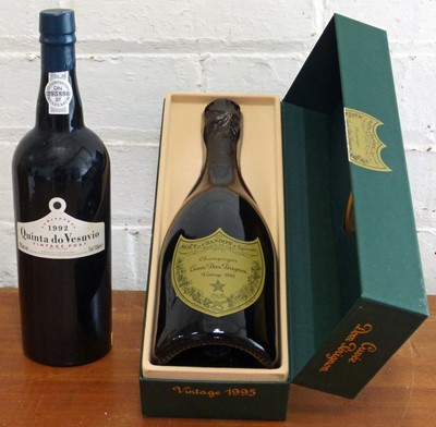 Lot 23 - 2 Bottles Mixed Lot Champagne Dom Perignon and Fine Vintage Port