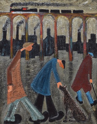 Lot 37 - Albert Barlow, "Think He Likes Me Fred", acrylic.