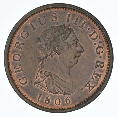 Lot 180 - King George III, Penny, 1806 and King George IV, Farthing, 1823 (2).