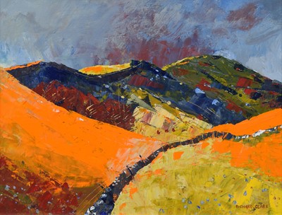 Lot 42 - Richard Clare, "Mam Tor, Derbyshire", acrylic.