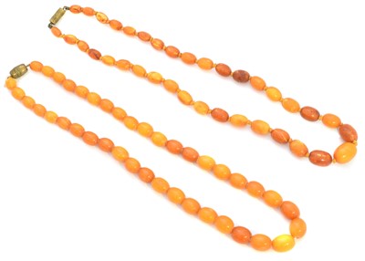 Lot 120 - Two butterscotch amber necklaces