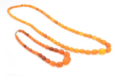 Lot 119 - Two amber style necklaces