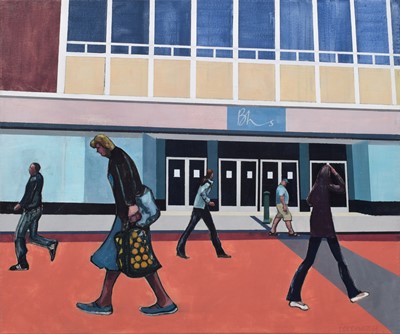Lot 104 - Nicholas Ferenczy, "Small Town Middle England #2: Closure", acrylic.