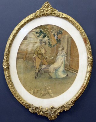 Lot 104 - Oval framed stumpwork