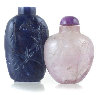 Lot 131 - Chinese Lapis Lazuli snuff bottle and one other