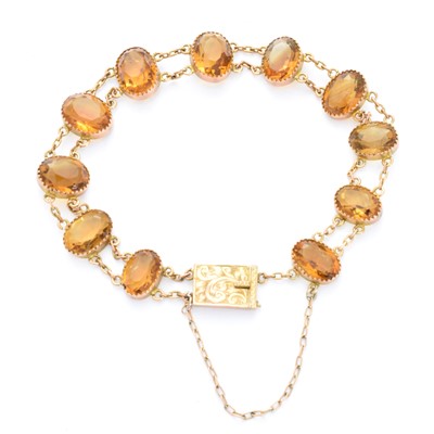 Lot 3 - An early 20th century citrine bracelet