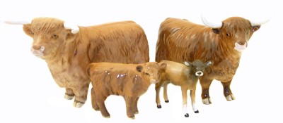 Lot 87 - Beswick Highland Cow set.