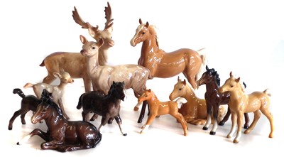 Lot 86 - Beswick three piece deer set etc.